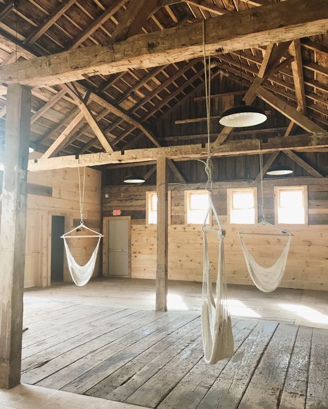 Barn Hangout Ideas, Party Barn Interior, Post And Beam Interiors, Restaurant Design Rustic, Hammock Chairs, Diy Farmhouse Ideas, Barn Remodel, Barn Layout, Post And Beam Barn