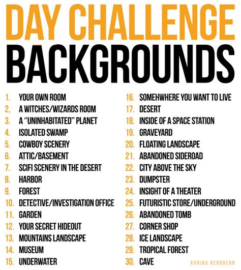 Comics Sketch, 30 Day Art Challenge, Inktober Challenge, 30 Day Drawing Challenge, Challenge Ideas, Day Background, Drawing Prompt, Day Challenge, Art Prompts