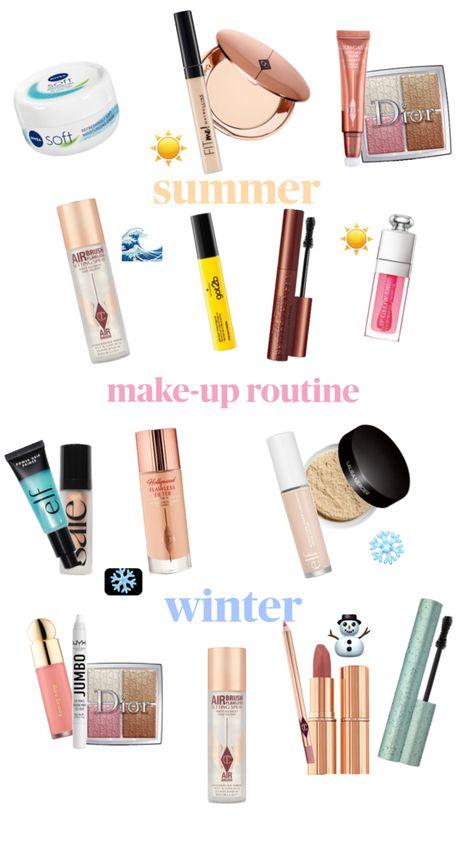 Water Based Makeup Routine, Winter Makeup Products, Makeup Tuts, Sephora Skin Care, Summer Makeup Looks, Skincare Essentials, Beauty Care Routine, Perfect Skin Care Routine, Winter Makeup