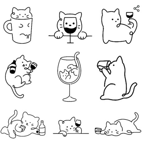 Kingdom Hearts Tattoo, Travel Doodles, Cat Wine, Getting A Tattoo, Cat Art Illustration, Simple Line Drawings, Graphic Projects, Easy Canvas Art, Art Therapy Activities