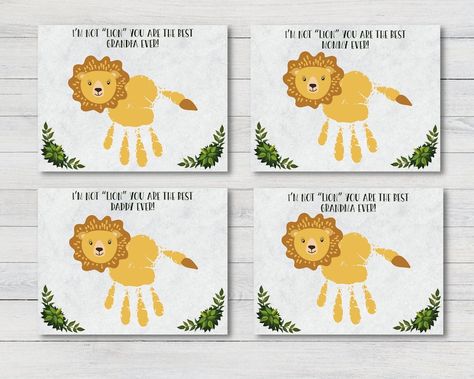 Set of 4 bundle I Am Not Lion You Are The Best Grandma Grandpa Mommy Daddy Handprint Craft, Valentine's Day Craft, Valentine's Day Handprint #diy #kidcraft #kidsactivity #diykidscraft #handprint #babyfirst #kidscraft #kidscrafts #kidsactivities #creativekids #kidsart #kidscraftideas #giftformom #giftfordad #handprintart #toddleractivity #handprintcraft #craftforkids #printablecraft #handprintkit #valentinesday #valentine #bemyvalentine #valentinecard #valentinesdaycraft #valentinesdayactivity Handprint Crafts For Grandma, Lion Handprint Craft, Diy Presents For Grandma, Dip Paint, Handprint Ideas, Grandparents Day Crafts, Grandma Cards, Presents For Grandma, Handprint Gifts