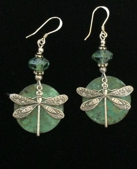 Dragonfly Earrings Diy, Dragon Fly Jewelry, Dragon Fly Earrings, Patina Earrings, Dragon Flies, Dragonfly Jewelry, Dragonfly Earrings, Dragon Fly, Silver Jewelry Earrings