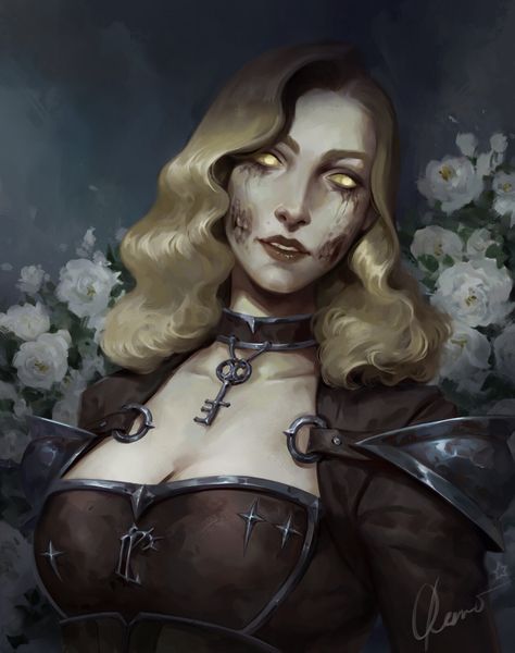 ArtStation - Olympia, Oksana Kerro Undead Character Art, Female Undead, Undead Character, Fallout Art, Vampire Hunter, Dungeons And Dragons Characters, Christina Ricci, Zooey Deschanel, Digital Artists