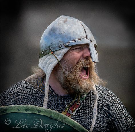 Battle Cry | by Leo Douglas @ Douglas Studios Warrior Battle, Viking Armor, Viking Shield, Viking Culture, Battle Cry, Dungeons And Dragons Game, Early Middle Ages, Viking Ship, Face Characters