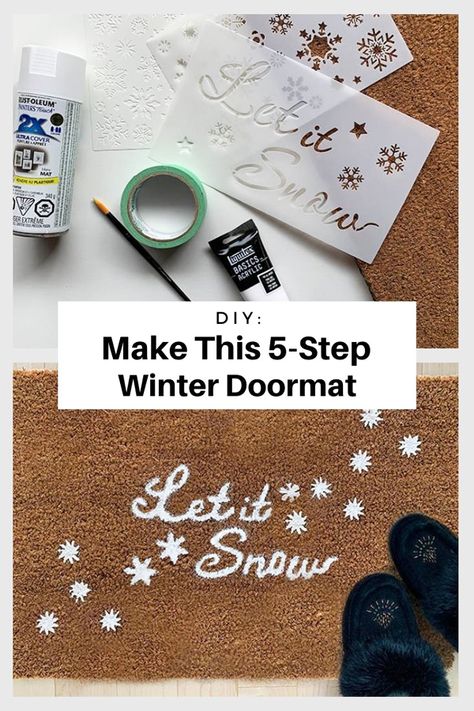 Winter Doormat Diy, Winter Doormat, Door Mat Diy, Holiday Diy Projects, Study Plans, Diy Table Decor, Diy Winter, Winter Door, Christmas Doormat