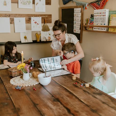 Finishing Your Homeschool Year: Testing, Portfolios, and More Cork Board Homeschool, Homeschool In Kitchen Ideas, Homeschool Room Setup Ideas, Dining Room And Homeschool Room, Homeschool Display Wall, Homeschool Wall Calendar, She Shed Homeschool Room, Preschool Homeschool Area, Homeschool Space Ideas Dining Room