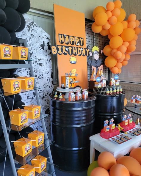 Naruto Birthday Party Naruto Birthday Party Ideas Decoration, Naruto Balloon Garland, Naruto Party Ideas Birthdays, Naruto Decorations Party, One Piece Anime Bday Theme, Naruto Birthday Party Ideas, Naruto Birthday Party, Naruto Party Ideas, Naruto Ideas