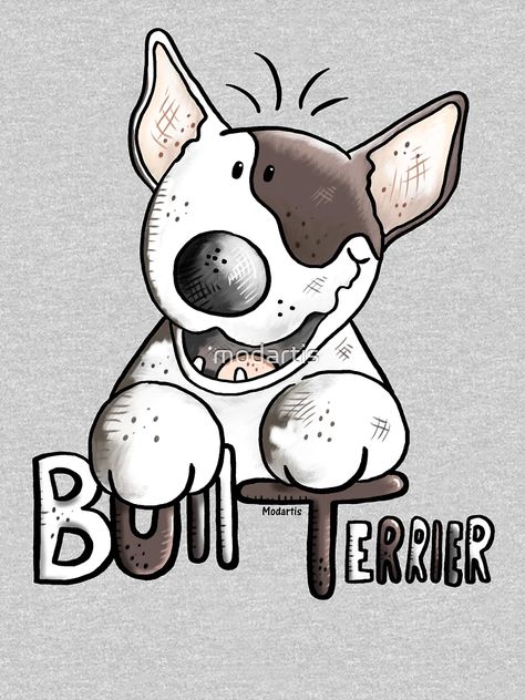 Camiseta esencial for Sale con la obra «Funny Bull Terrier Comic - Perro - Perros - Dibujos animados - Gracioso - Regalo» de modartis | Redbubble Bull Terrier, Funny, For Sale