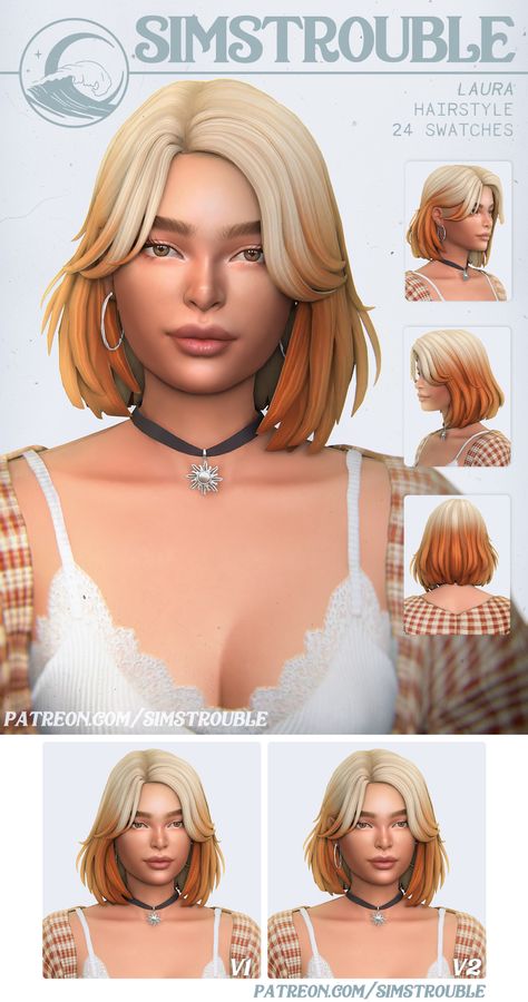 Sims 4 Cc Maxis Match Hair Okruee, Sims Trouble Cc Hair, Sims Trouble Hair, Sims 4 Cc 90s Hair, Clare Siobhan Sims Cc, Simstrouble Hair Cc, Jewelry Sims 4 Cc, Sims 4 Cc Hair Short, Ts4 Hair