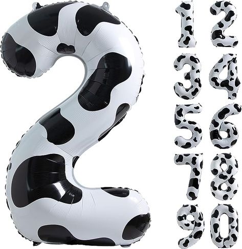 Cow Colour, Foil Number Balloons, Party Fotos, Western Theme Party, Banquet Decorations, Balloon Birthday, Barn Decor, Farm Barn, Party Background