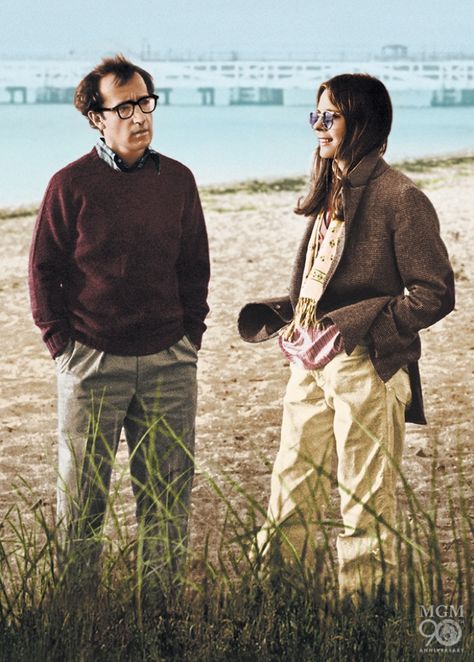 7 Cinematic Styles that Take Us Back to Another Era - Wit & Delight Annie Hall Movie, Woody Allen Poster, Diane Keaton Annie Hall, Annie Hall Style, Manhattan Movie, Woody Allen Quotes, Woody Allen Movies, Annie Hall, Wit And Delight