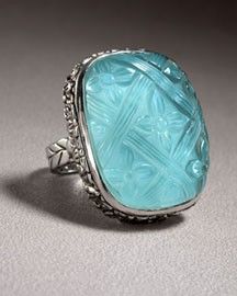 Stephen Dweck Carved Quartzite Ring Blue Quartzite, Stephen Dweck, Art And Nature, Wiccan Jewelry, Gold Diamond Jewelry, Bling Rings, Classic Jewelry, Pretty Rings, Ring Collections