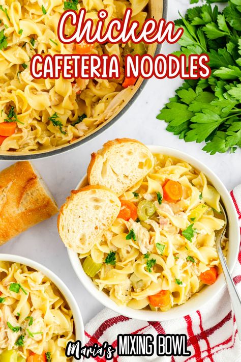 Cafeteria Noodles, Egg Noodle Recipes, Chicken Tortellini Soup, Cafeteria Food, Pasta Meals, Chicken Tortellini, Soup Base, Pasta Chicken, Chicken Veggies