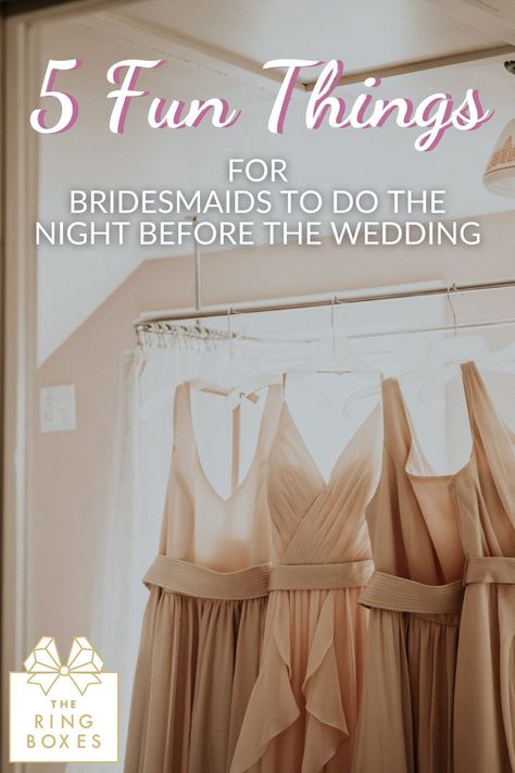 Here are five things bridesmaids can do the night before the wedding to have fun and make memories together. Wedding | Wedding tips | Wedding planning | Wedding planning tips | Wedding planning goals | Wedding inspiration | Bride to be #wedding #weddingtips #weddingplanning #weddingplanningtips #weddingplanninggoals #weddinginspiration #bridetobe Night Before Wedding With Bridesmaids Sleepover, Bridesmaid Night Before Wedding, Night Before Wedding Sleepover, Night Before Wedding With Bridesmaids, Ms To Mrs, Night Before The Wedding, Planning Goals, Night Before Wedding, Wedding Day Checklist