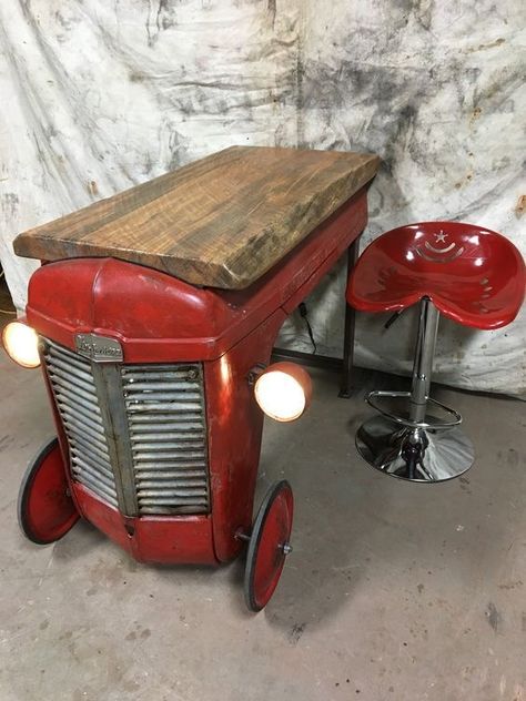 Tractor Table, Ranch Table, Tractor Decor, Alternative Furniture, Tailgate Bench, Tractor Idea, Truck Beds, Tractor Seats, Blue Pine