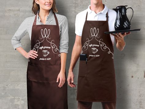 Cafe Groove Uniform by ZINV Coffee Shop Uniform, Waiters Uniform, Uniform Cafe, Polo Shirt Design Uniform, Waiter Uniform Design, Shop Uniform, Cafe Uniform, Cafe Idea, Waiter Uniform