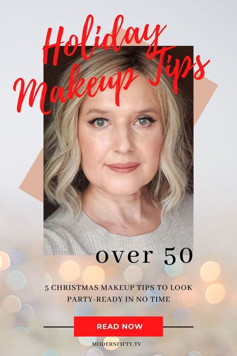 Women over 50 with Christmas makeup on Holiday Makeup Looks Christmas, Holiday Eye Makeup, Christmas Party Makeup, Holiday Party Makeup, Makeup 40, Makeup Over 50, Party Makeup Looks, Makeup Over 40, Holiday Makeup Looks