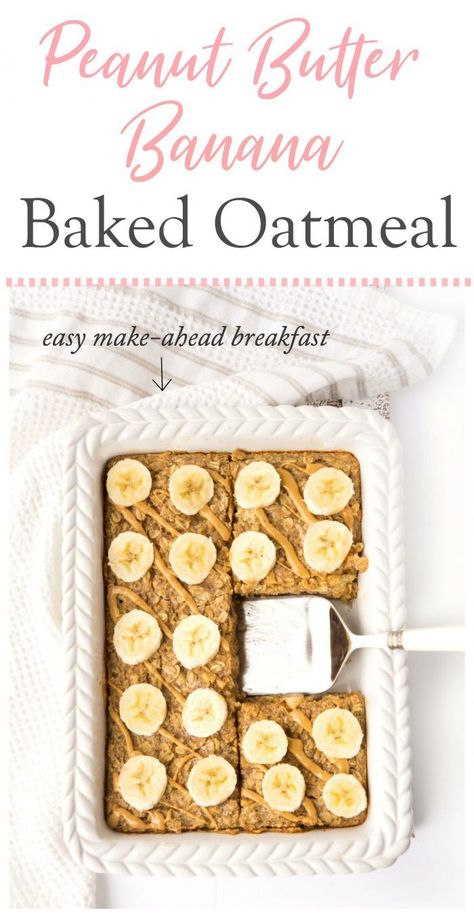 Breakfast doesn’t get much easier than this Peanut Butter Banana Baked Oatmeal! Whip up a batch and store it in the fridge or freezer for a quick and easy breakfast throughout the week! Great option for the whole family! {Gluten-free, vegetarian & no-sugar added} Peanut Butter Banana Baked Oatmeal, Outfitters Clothes, Banana Baked Oatmeal, Low Carb Snack, Dessert Aux Fruits, Village Display, Oatmeal Breakfast, Recipes Dessert, Keto Cookies