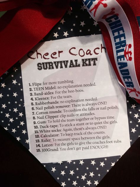 Cheer Coach Survival Kit Gift. Cheer Mom Survival Kit, Cheer Coach Survival Kit Ideas, Cheer Coach Survival Kit, Cheer Captain Gifts Ideas, Coaches Survival Kit, Coach Survival Kit Gift Ideas, Cheer Camp Survival Kit, Coach Survival Kit, Cheer Survival Kit