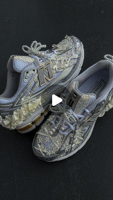 Asics Sneakers, Hot Sneakers, Lacing Sneakers, Custom Sneakers, Female Artists, White Silver, White Lace, New Balance, Silver Gold