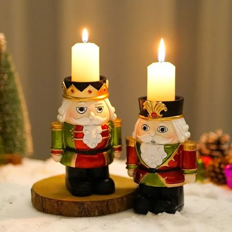 Nutcracker Tea Caddy Candlestick Decoration For Christmas Centerpiece And Family Party 87HA 231101 From Guan10, $12.49 | DHgate.Com Candle Stick Decor, Candle Ornament, Candle Cups, Christmas Candle Decorations, Christmas Candle Holders, Holiday Candles, Theme Halloween, Blue Dream, Candle Light