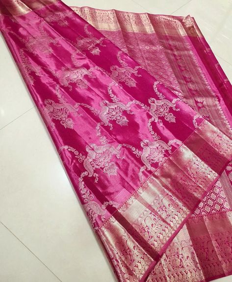 *14000* *Woooow rose gold colors* 😍 Pink colour 💗 💕 💖 new designs🫰🏻 with pink jari peacock 🦚 💖 *Kanchipuram pure silk sarees full TISSUE 2d exclusive with pestal brocade ultra soft rose gold jari bridal collection limited edition* 🩷🩷🩷 Soft Rose, Gold Colors, Pink Colour, Pure Silk Sarees, New Designs, Rose Gold Color, Bridal Collection, Pure Silk, Silk Sarees