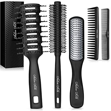 Amazon.com : SalonSilk Hair Brush for Men - Professional Styling Comb Set for All Hair Types & Styles, Dry & Wet Pick Barber Brush Tools : Beauty & Personal Care Head And Shoulders Conditioner, Barber Brush, Pick Comb, Interior Layout, Mens Razors, Comb Set, Styling Comb, Men Hair, Head & Shoulders