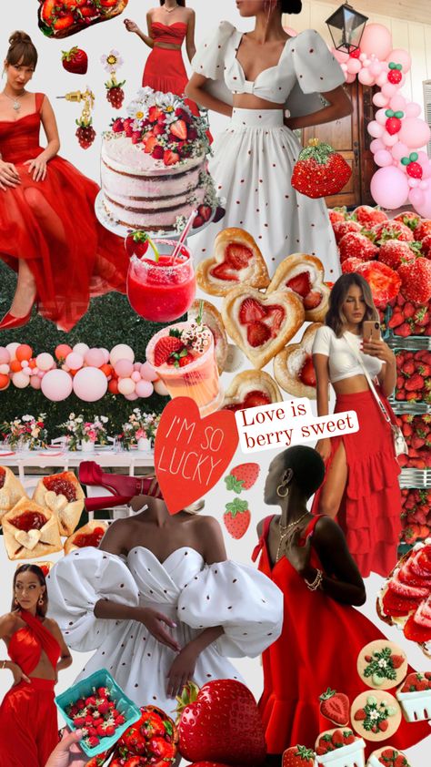 Love Bachelorette Party, Paris Bachelorette Party Ideas, Love Bachelorette Theme, Red Bachelorette Theme, Trendy Bachelorette Party Themes, Red Theme Bachelorette Party, Strawberry Bachelorette Party, Berry Bridal Shower Theme, Love Is Berry Sweet Bridal Shower Theme