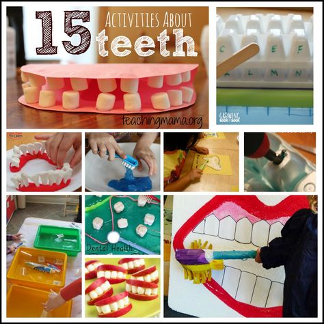 15 Activities About Teeth for Preschoolers -- February is National Children's Dental Health Month. Teach kids all about teeth using these awesome hands-on activities!! Dental Health Week, Dental Health Preschool, Childrens Dental Health, Dental Health Activities, Teaching Mama, Dental Health Month, Sikat Gigi, Dental Kids, How To Teach Kids