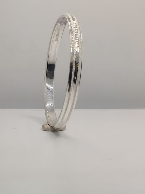 Silver Bangle For Men, Silver Kada For Men Punjabi, Silver Kada For Men Indian, Kada Designs Silver For Men, Unique Silver Kada For Men, Silver Kada For Men, Punjabi Kada, Kada Design, Mens Silver Bangle