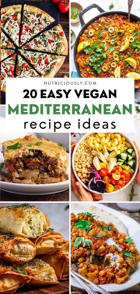 Vegan Mediterranean Recipes, Mediterranean Vegetarian Recipes, Vegan Mediterranean, Mediterranean Recipes Healthy, Vegan Greek, Fattoush Salad, Mediterranean Diet Recipes Dinners, Pesto Pizza, Easy Mediterranean Diet Recipes