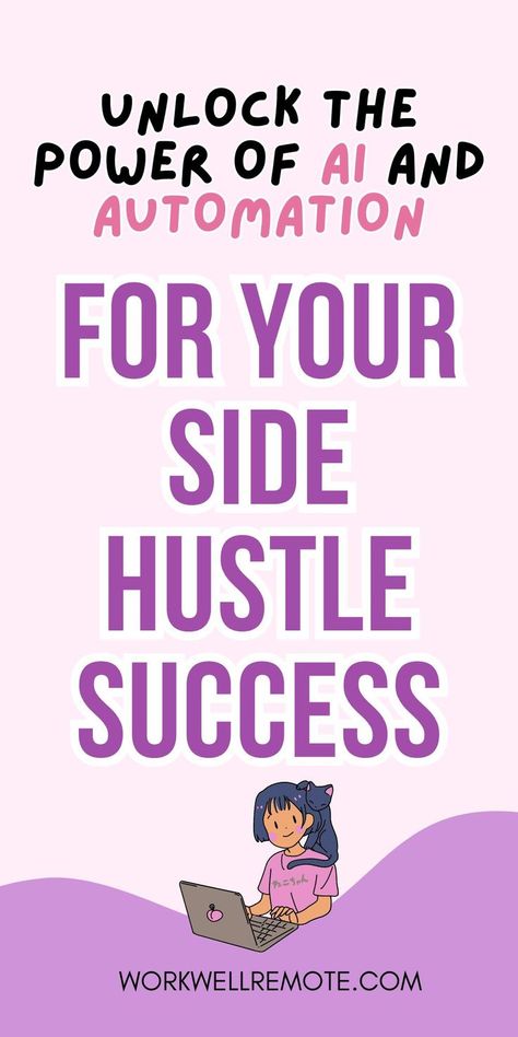 Maximize your side hustle with AI and automation tools! Whether you're into fun jobs for women or remote side hustles, leveraging tech can help you earn extra money online. Explore the best side hustles for women, secret websites, and strategies to make money from Pinterest, YouTube, and social media jobs. Fun Jobs, Money From Pinterest, Hustles For Women, Side Hustles For Women, Earn Extra Money Online, Social Media Automation, Best Side Hustles, Easy Online Jobs, Secret Websites