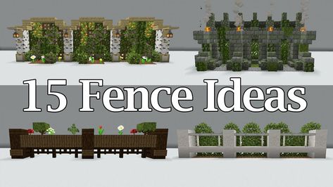 Fence Designs Minecraft, Minecraft Fence Designs, Minecraft Fence Ideas, Fence Ideas Minecraft, Minecraft Recipes, Fences Ideas, Minecraft Food, Fence Designs, Minecraft Farm