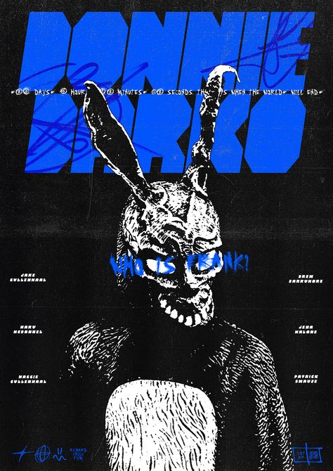 Donnie Darko poster Donnie Darko Aesthetic, Donnie Darko Poster, Adobe Fonts, Classic Films Posters, Donnie Darko, Poster Colour, Design Visual, New Poster, Classic Films