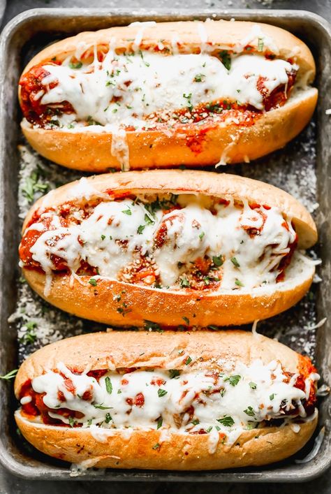 Bolognese Turkey Meatball Subs Turkey Meatball Subs, Garlic Butter Rolls, Meatballs Subs, Meatball Sub Recipe, Butter Rolls, Turkey Meatball, Butter Roll, Meatball Sub, Crispy Garlic