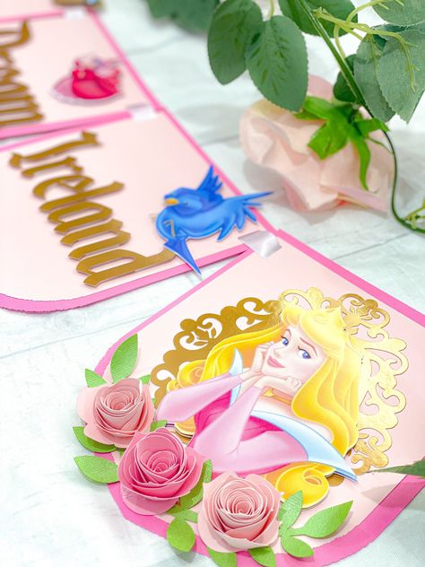 Happy Birthday Disney Princess, Princess Birthday Banner, Disney Princess Party Decorations, Disney Princess Theme Party, Sleeping Beauty Party, Princess Banner, Disney Princess Theme, Sleeping Beauty Princess, Decoration Theme