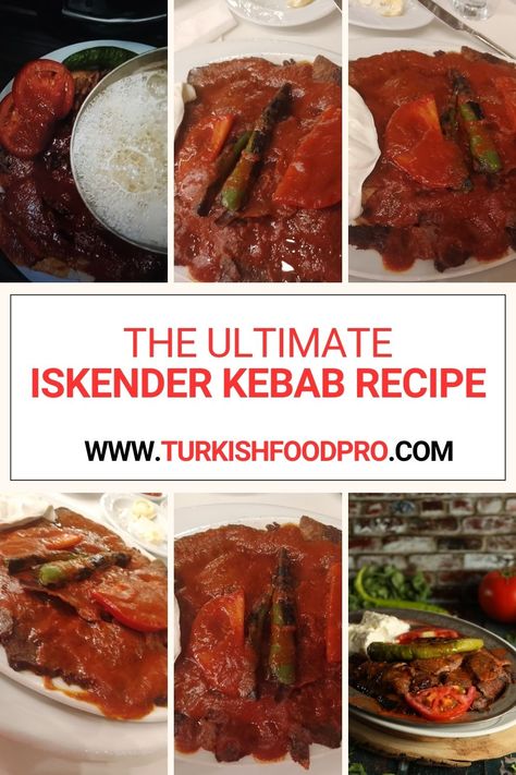 Turkish İskender Kebab Recipe: Discover The Art of Kebabs 2 Turkish Kebab, Chicken And Rice Dishes, Kebab Recipe, Creamy Yogurt, Kebab Recipes, Tomato Sauce Recipe, Yogurt Sauce, Pita Bread, Lamb Recipes