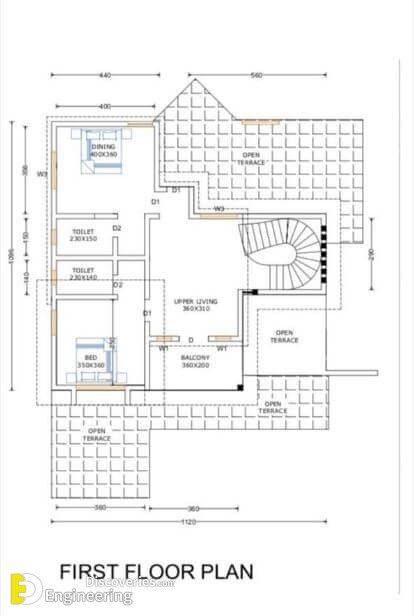 2400 Sq Ft 4BHK Contemporary Style Two-Storey House And Free Plan - Engineering Discoveries Bungalow Floor Plans, Porch Sitting, Modern Small House Design, Diy House Plans, House Design Exterior, Building House Plans Designs, Kerala House Design, Two Storey House, Architectural House Plans