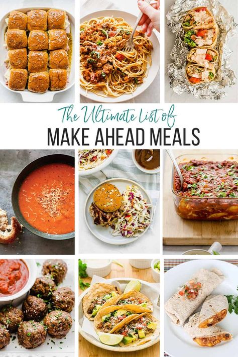 These are our favorite 10 most well-tested, make ahead recipes when it comes to getting dinner on the table. Not only are these make ahead meals family-friendly, but they are also made with mostly real food ingredients that you can feel good about. If you are a fan of easy freezer meals, you'll love this roundup. Dinners You Can Prep Ahead, Dinner That Travels Well, Reheatable Meals Make Ahead, Best Make Ahead Meals, Make Ahead Meals For The Week, Make Ahead Dinners, Make Ahead Recipes, Best Freezer Meals, Meal Breakfast