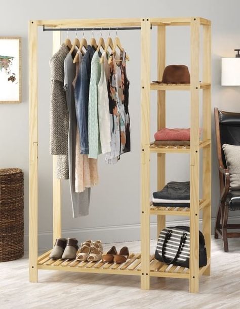 27 Storage Options That Aren't Completely Hideous Diy Kast, Pallet Wardrobe, Wood Wardrobe, Clothes Hanging, Portable Closet, Open Closet, Diy Wardrobe, Diy Closet, Closet System