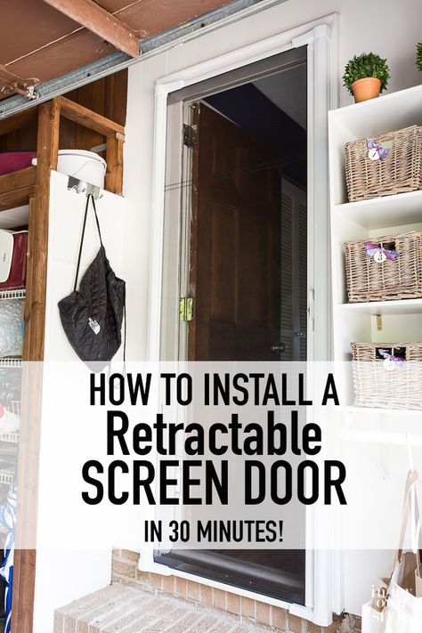 How to install a Brisa Retractable Screen door in 30 minutes. DIY home improvement projects. Screen door options for exterior doors. Front Door With Screen, Life Budget, Retractable Screen Door, Diy Screen Door, Door Options, Sliding Screen Doors, Diy Screen, Diy Decorating Ideas, Retractable Screen