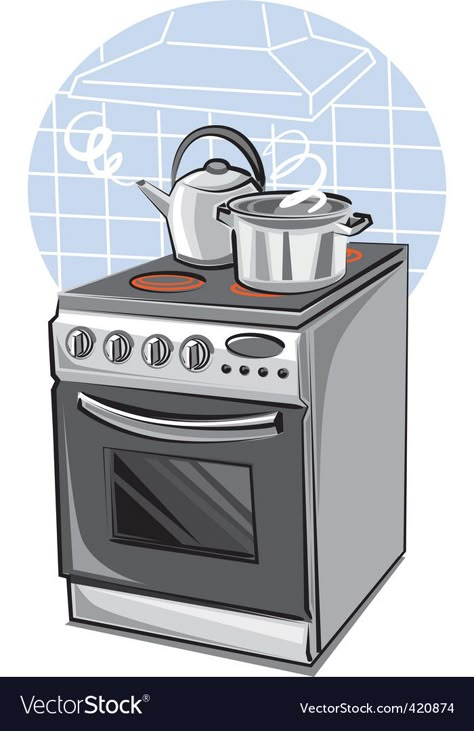 Cooker Royalty Free Vector Image - VectorStock Steam Food, Jolly Phonics Activities, Kitchen Illustration, Drawing Sheet, Flashcards For Kids, Industrial Design Sketch, Childrens Games, Electric Stove, Phonics Activities