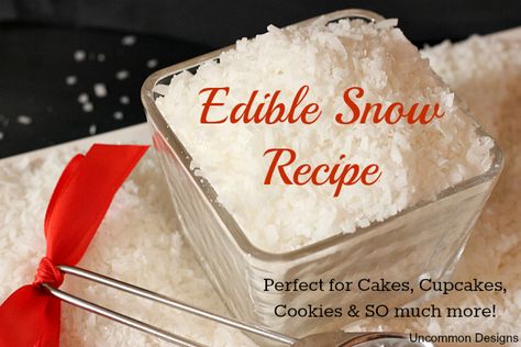 Recipe to make edible snow for your holiday baking!  This works great on cookies, cakes, cupcakes & so much more!  #Baking  #Christmas  via ... Edible Fake Snow Recipe, Edible Snow For Toddlers, How To Make Edible Snow, Gingerbread Food Ideas, Edible Fake Snow, Snow Party Food, Gingerbread Recipe For House, Snowflake Desserts, Edible Gingerbread House