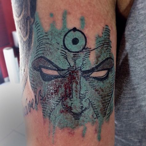 Watchmen Tattoo, Abe Sapien, Tats Ideas, Dr Manhattan, Comic Tattoo, Geek Art, Face Tattoo, Tattoos Ideas, Skin Art