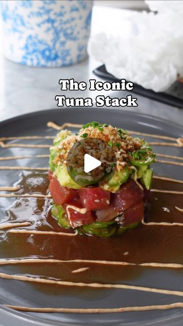 𝐂𝐇𝐀𝐍𝐄𝐋𝐋𝐄 𝐒𝐀𝐊𝐒 𝐒𝐔𝐋𝐋𝐈𝐕𝐀𝐍 on Instagram: "Follow @chezchanelle THE ICONIC TUNA STACK! We all know it. We all love it. It’s the iconic @cactusclubcafe tuna stack. Made with some crispy rice paper crackers... my goodness, this recipe is a keeper! Full recipe below!  Ingredients: - 1lb Sushi Grade and @oceanwiseseafood Ahi Tuna Cubes (thawed in the fridge) - Marinade: - 1 tbsp soy sauce - 2 tsp sesame oil - 1 tsp grated ginger - 2-3 tbsp ponzu sauce (store-bought or homemade) - 2 tbsp freshly chopped chives + more for garnish - 1 tsp sesame seeds - For the stack: - 2 thinly slice baby cucumbers - 1 avocado - For the rice paper crackers: - 2-3 sheets of rice paper, cut into squares - Vegetable oil for frying - For topping: chives, sesame seeds, toasted panko, spicy mayo  Prepar Tuna Stack, Paper Crackers, Crispy Rice Paper, Ponzu Sauce, Tuna Avocado, Crispy Rice, Ahi Tuna, Spicy Mayo, Frying Oil