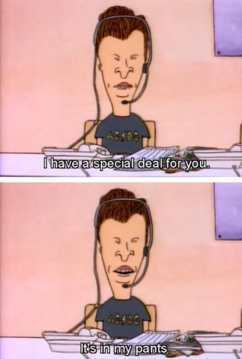 Butthead works at a call center Beavis And Butthead Quotes, Beavis Y Butthead, Mike Judge, Beavis And Butthead, Tv Quotes, Twisted Humor, Call Center, Funny Cartoons, A Call