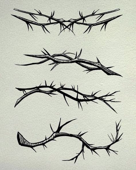 Rose Thorn Tattoo, Creepy Sketches, Thorn Tattoo, Barbed Wire Tattoos, Vine Drawing, Tattoo Filler, Vine Tattoos, Creepy Tattoos, Collar Bone Tattoo