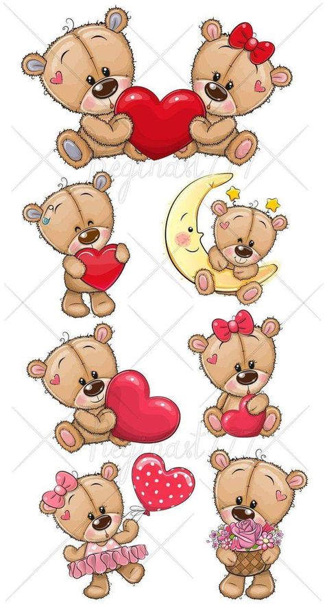 Love Clip, Baby Born Kleidung, Valentine Cartoon, Valentines Day Teddy Bear, Owl Clip Art, Teddy Bear Images, Teddy Bear Clipart, Baby Animal Drawings, Teddy Bears Valentines