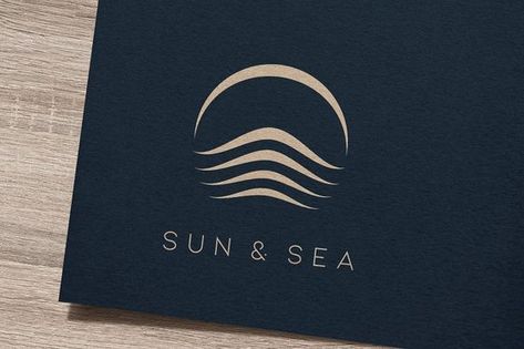 Luxury Logo Design Sea Logo Design, Interior Design Logo Inspiration, Resort Logo Design, Resort Branding, Sea Sign, Nautical Logo, Sea Logo, Summer Logo, Tea Packaging Design