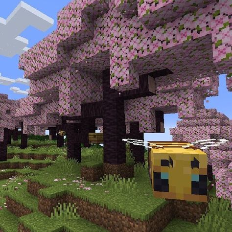 Minecraft Tree, Flower Carpet, Cherry Blossom Wallpaper, Minecraft Farm, Minecraft Wallpaper, Minecraft Art, Pink Trees, Biome, Minecraft 1